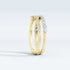 Baguette and Round Lab-Grown Diamond Double Half-Eternity Ring in Yellow Gold Side View